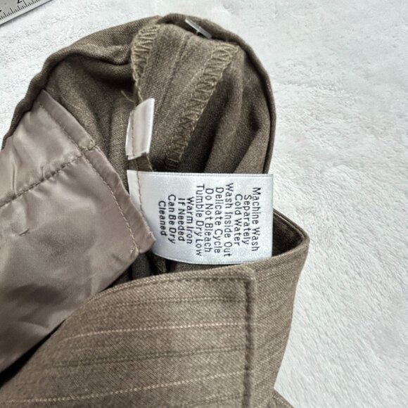 CAbi Womens Camel Trouser Pants Size 10 Brown Pinstripe Stretch Style 195 New - Picture 5 of 12